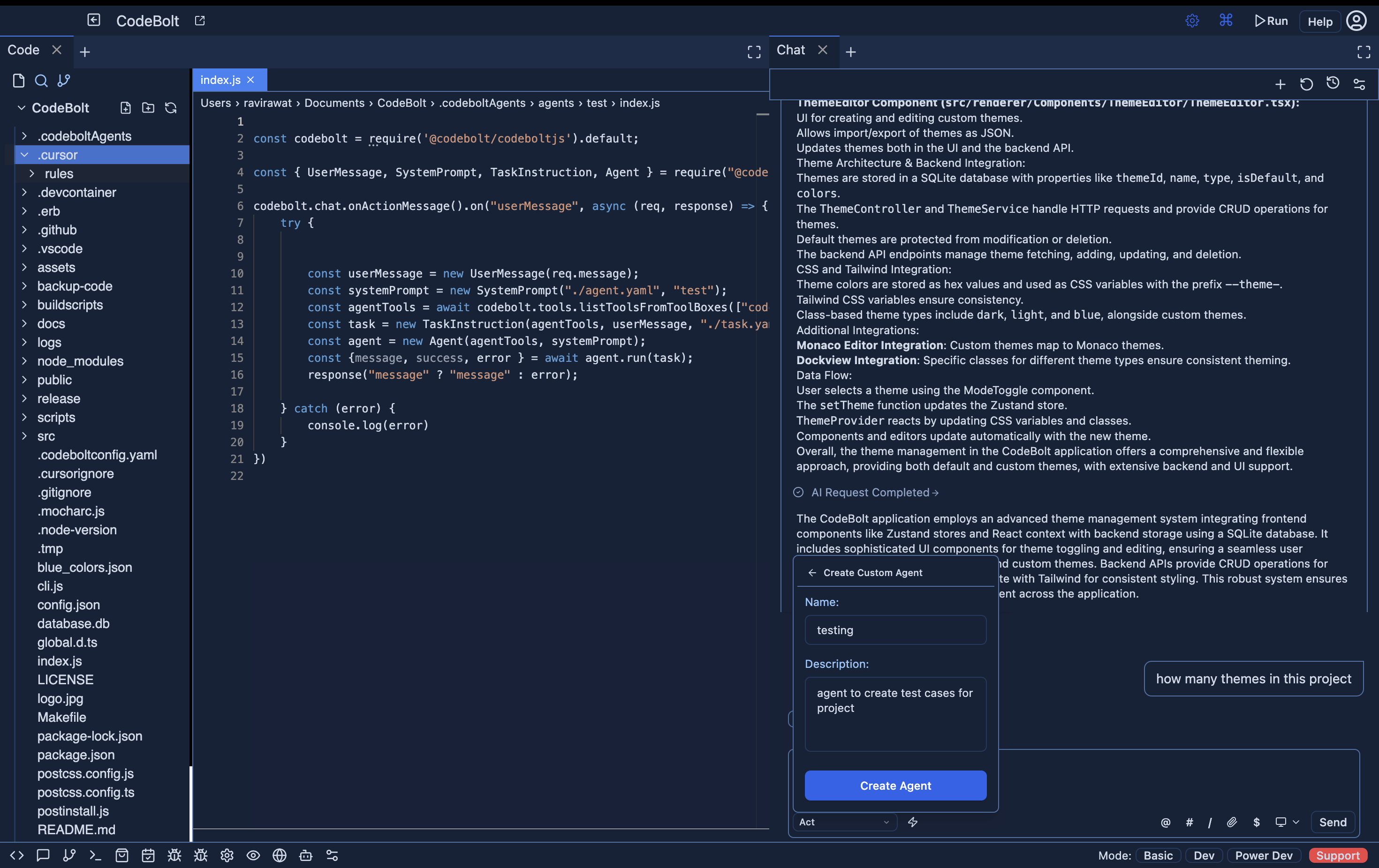 Name and description for agent