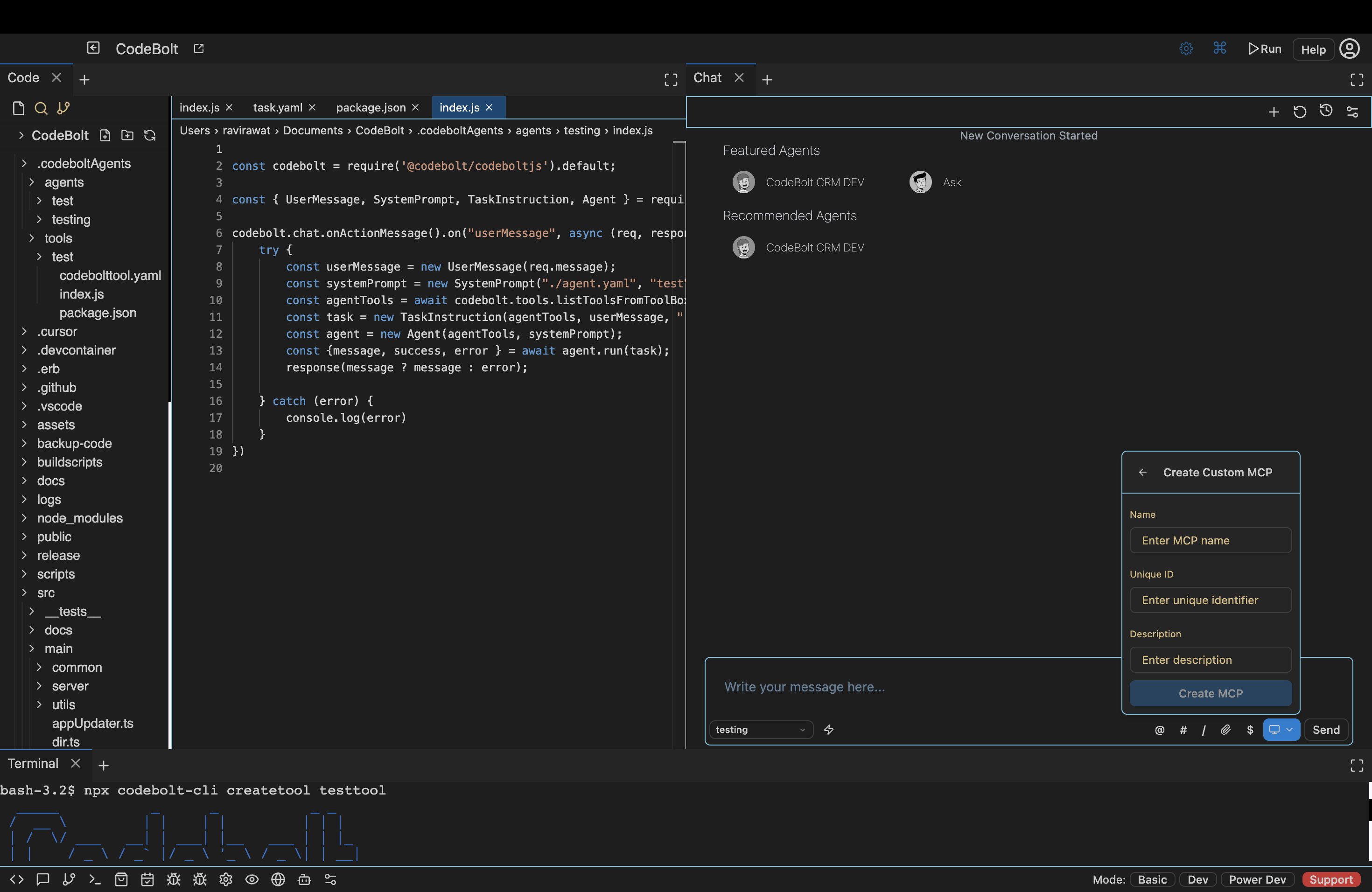 Naming your Codebolt tool